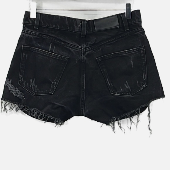 The Koople Jeans Ripped Black Cotton Denim Shorts - Size Small/Kooples Size 1 - Picture 2 of 10